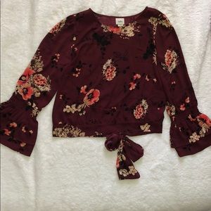 Day trip floral open back blouse